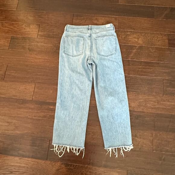 Frank & Eileen Monaghan High Waist Straight Leg Raw Hem Mom Blue Jeans 30 - Picture 5 of 16